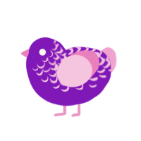 Too nice nice, a violet and pink chicken with a half-lace pattern