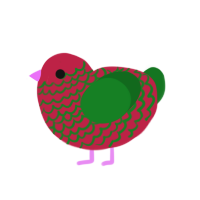 (unnamed), a crimson and leaf chicken with a lace pattern