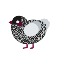 (unnamed), a sable and mist chicken with a double-lace pattern