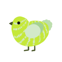 (unnamed), a lime and gluppy chicken with a bar pattern