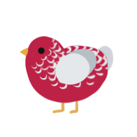 (unnamed), a crimson and mist chicken with a half-lace pattern