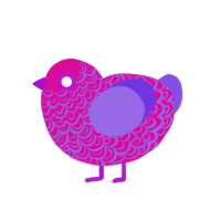 (unnamed), a fuchsia and blurple chicken with a double-lace pattern