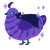 Luma, a lilac and indigo chicken with a bar pattern