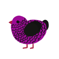 (unnamed), a plum and black chicken with a lace pattern