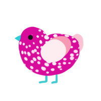 (unnamed), a fuchsia and rose chicken with a speckle pattern