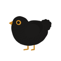 Hollow, a sable chicken with a lace pattern