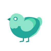 Ghost, a turquoise and mint chicken with a head pattern