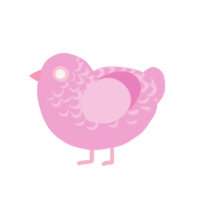 Pink Rose, a pink chicken with a half-lace pattern