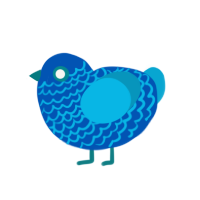 (unnamed), a ultramarine and cerulean chicken with a lace pattern