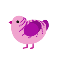 (unnamed), a pink and plum chicken with a half-bar pattern