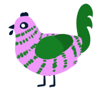 (unnamed), a lavender and leaf chicken with a bar pattern