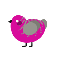 (unnamed), a fuchsia and ash chicken with a half-bar pattern