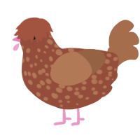 Washboard, a russet and brown chicken with a speckle pattern