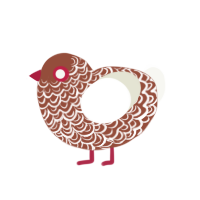 (unnamed), a russet and white chicken with a double-lace pattern