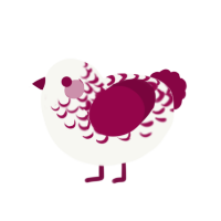 Maroon Lace, a white and maroon chicken with a half-lace pattern