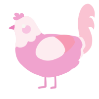 (unnamed), a pink and rose chicken with a head pattern