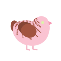 Valentine, a rose and russet chicken with a half-bar pattern