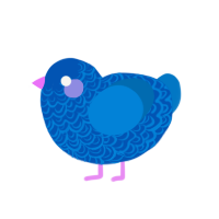 Ultrawave, a ultramarine and sapphire chicken with a double-lace pattern