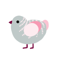 (unnamed), a silver and rose chicken with a half-bar pattern