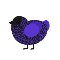 (unnamed), a sable and indigo chicken with a double-lace pattern