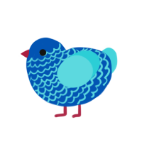 (unnamed), a ultramarine and aqua chicken with a lace pattern