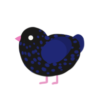 (unnamed), a sable and navy chicken with a speckle pattern