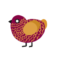 (unnamed), a maroon and orange chicken with a lace pattern