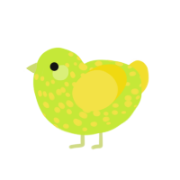 (unnamed), a lime and yellow chicken with a speckle pattern