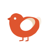 tangerine, a vermilion and cream chicken