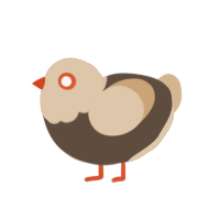 (unnamed), a bark and beige chicken with a head pattern