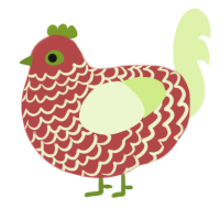 (unnamed), a red and apple chicken with a lace pattern