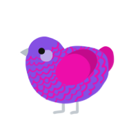 (unnamed), a blurple and fuchsia chicken with a lace pattern