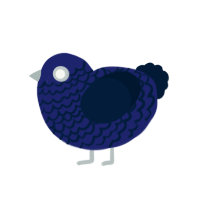 Shadow Freddy, a navy and tumblr chicken with a lace pattern