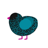 aneMONe, a black and sea chicken with a double-lace pattern