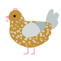 (unnamed), a gold and silver chicken with a speckle pattern