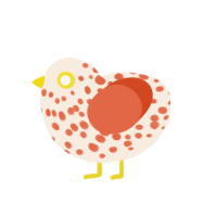 Poppy Seed, a cream and vermilion chicken with a speckle pattern