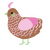 Sundae, a brown and pink chicken with a lace pattern
