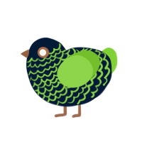 Glowstick, a tumblr and grass chicken with a lace pattern