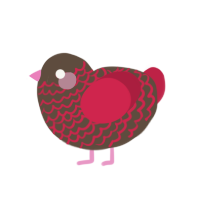 (unnamed), a bark and crimson chicken with a lace pattern