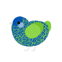 (unnamed), a ultramarine and grass chicken with a double-lace pattern