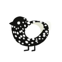 (unnamed), a black and white chicken with a speckle pattern