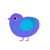 (unnamed), a blurple and cerulean chicken with a lace pattern