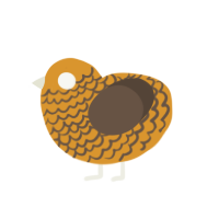 (unnamed), a orange and bark chicken with a lace pattern