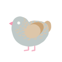 Gentle Porcelain, a silver and beige chicken with a half-lace pattern