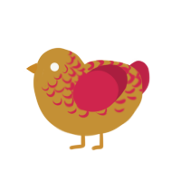 (unnamed), a gold and crimson chicken with a half-lace pattern