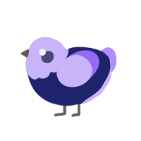 (unnamed), a navy and lilac chicken with a head pattern