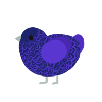 (unnamed), a navy and indigo chicken with a double-lace pattern