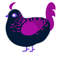 Echo, a tumblr and plum chicken with a half-lace pattern