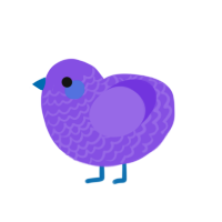 blurple xxy, a blurple chicken with a lace pattern