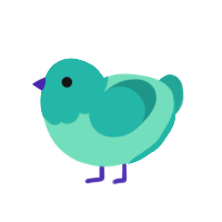 (unnamed), a mint and turquoise chicken with a head pattern